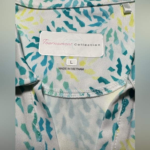 Tournament collection Polo Shirt Women Large Multicolor Light Blue, Yellow - Picture 7 of 12